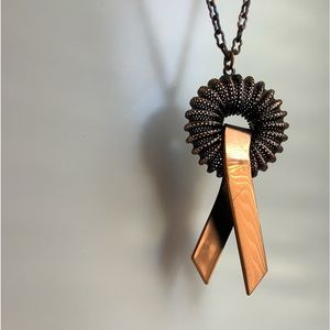 New vintage SOLID COPPER statement medal pendant necklace